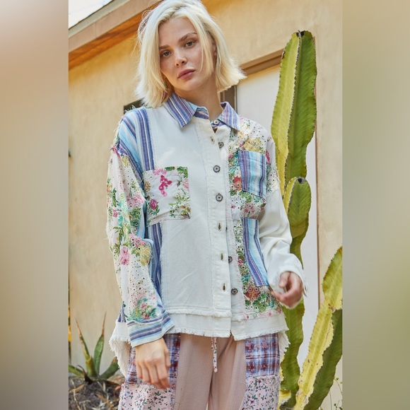 🧺 POL “ Meadow Stripe Jacket “ | Ivory - Picture 8 of 9